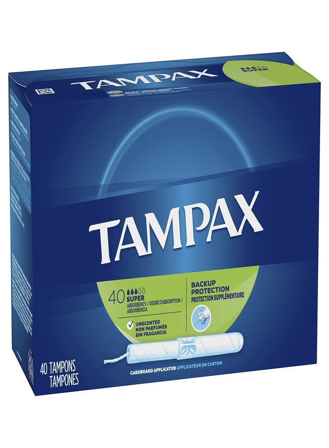 Tampax Cardboard Applicator Tampons, Super Absorbency 40 ea (Pack of 5) - Image 2